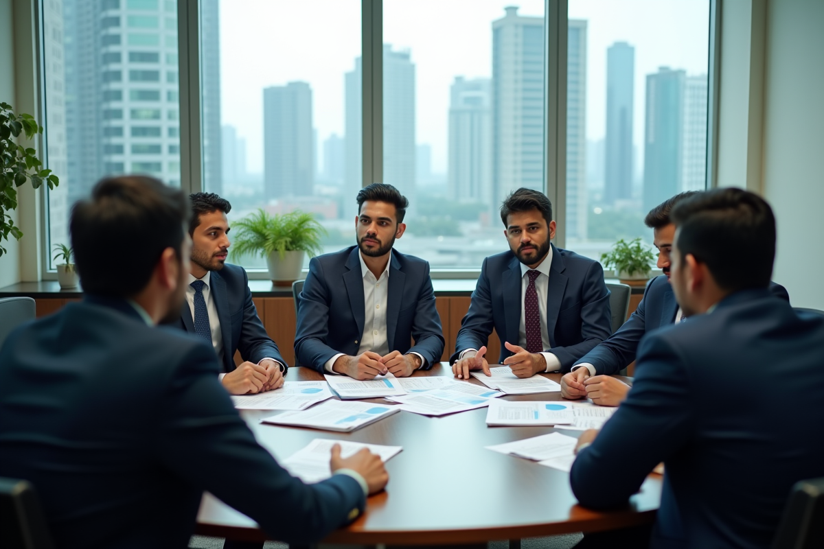 Jeunes économistes indiens en discussion à Mumbai