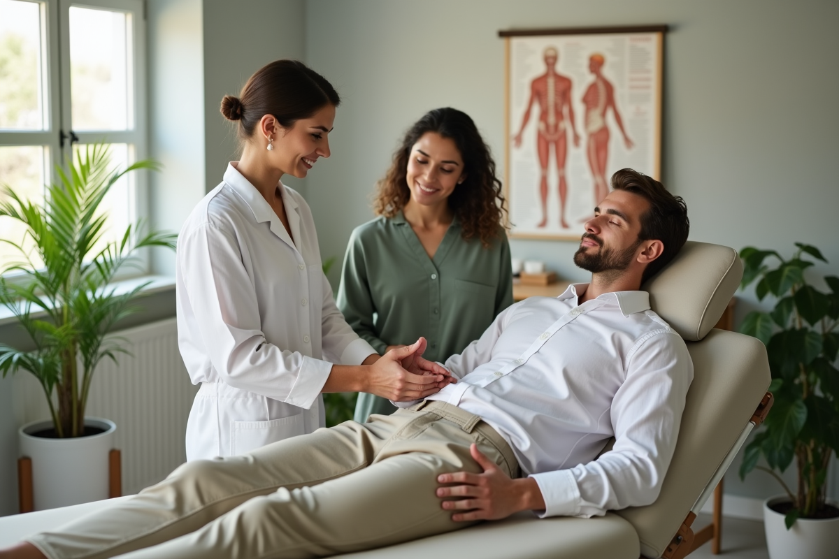 Naturopathe vérifiant le pouls d